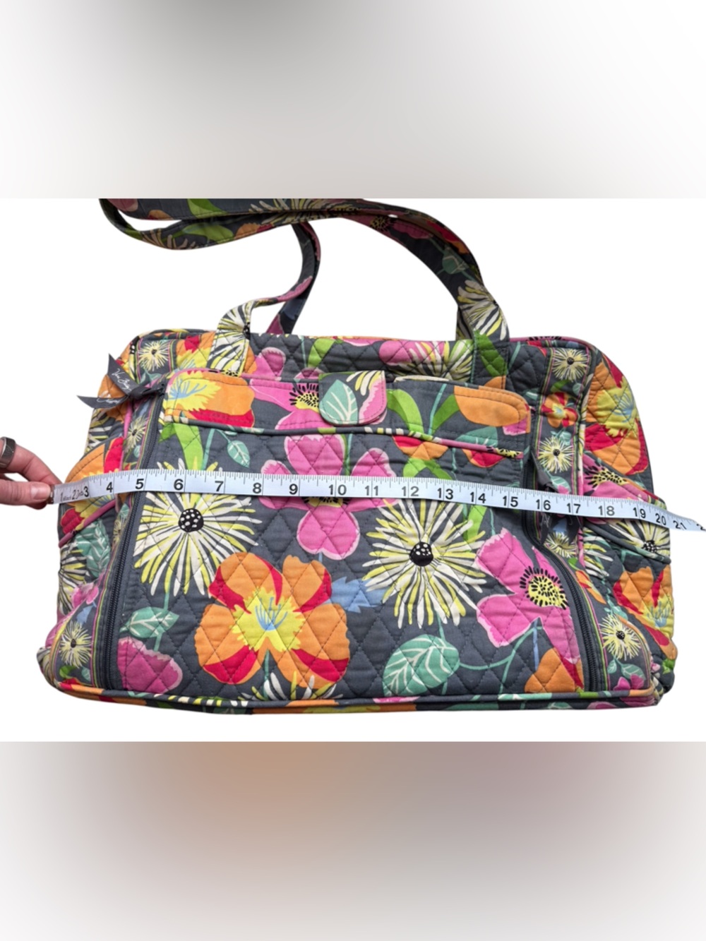Vera Bradley baby bag in jazzy blooms retired print. Large Shoulder tote bag - Picture 3 of 12